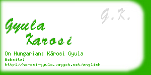 gyula karosi business card