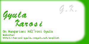 gyula karosi business card